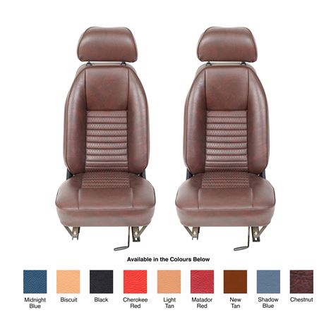 TR4-6 Suffolk Seats with Head Rests - Leather - Pair - RR1542
